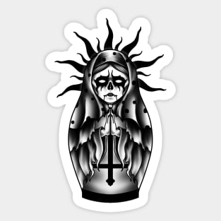 Black metal matryoshka doll Sticker